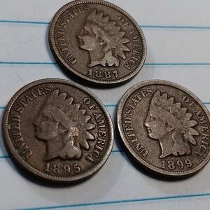 Indian Head Pennies Lot Of 3